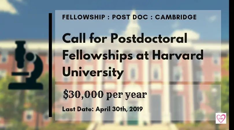Postdoctoral Fellowships at Harvard University