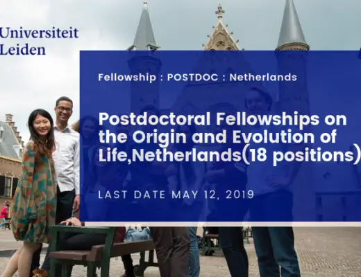 Postdoctoral fellowships on the Origin and Evolution of Life(18-positions), Netherlands