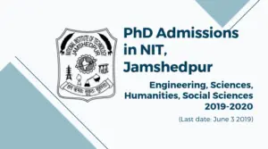 Admissions in NIT Jamshedpur for PhD