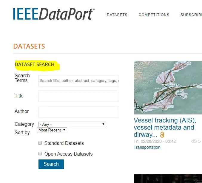 IEEE datasets search