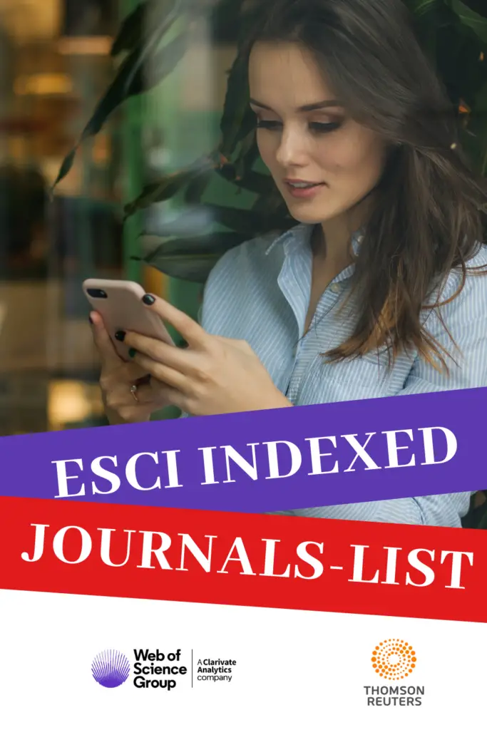 List of Emerging Sources Citation Index (ESCI) Journals