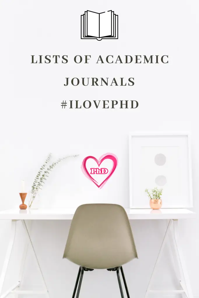 Lists of academic journals