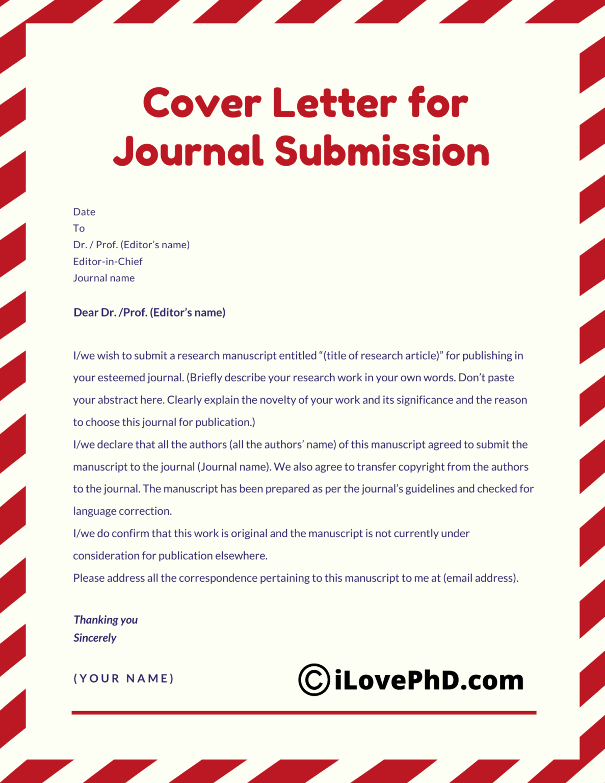 cover letter template journal submission