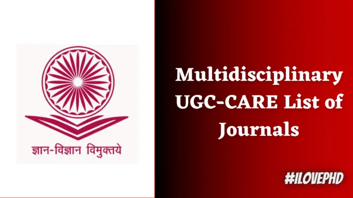 Multidisciplinary UGC-CARE List of Journals