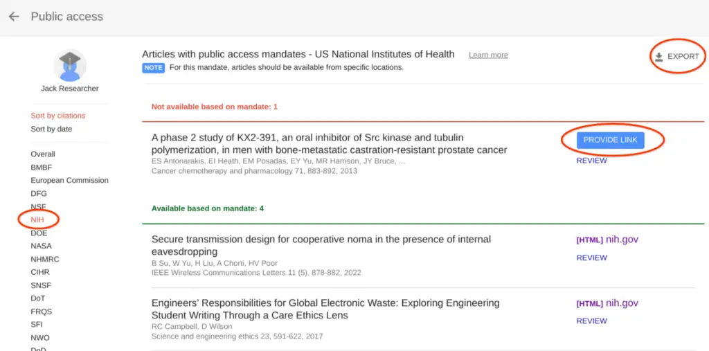 Google Scholar Public Access Reports