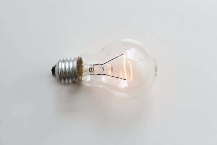 bright bulb close up conceptual