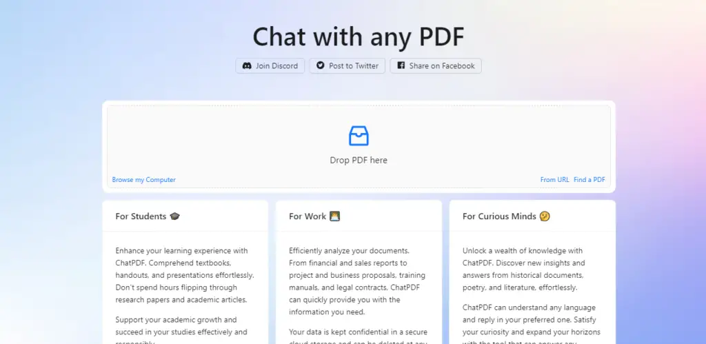 ChatPDF ai tool