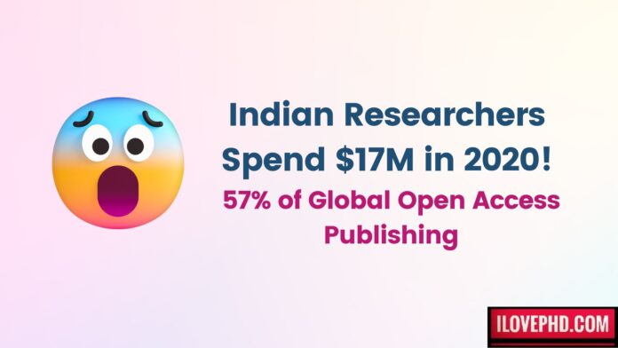 Indian Researchers Spend $17M in 2020! 57% of Global Open Access Publishing
