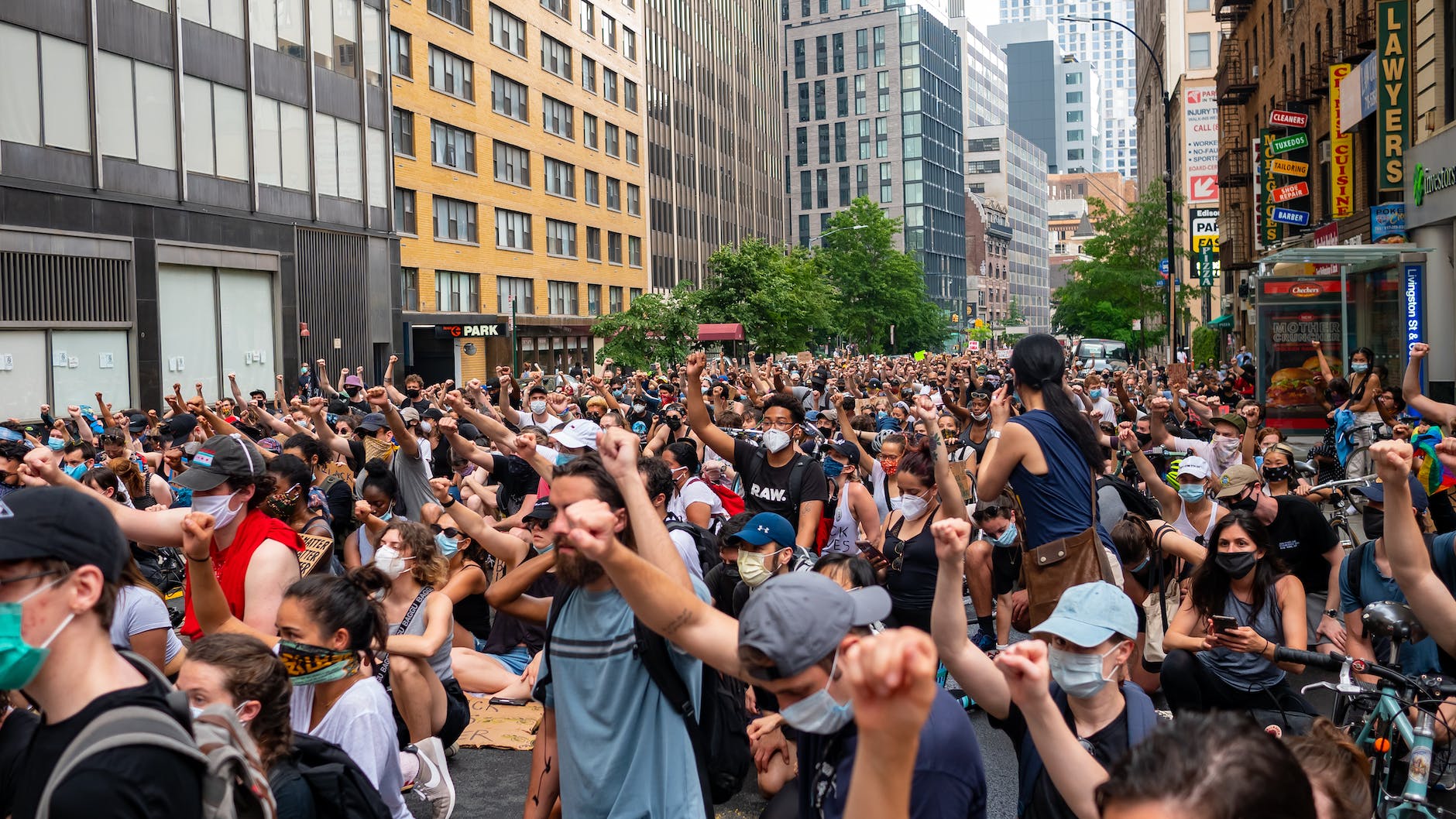 crowd on street