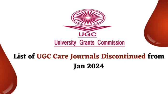 UGC CARE Journals Discontinued