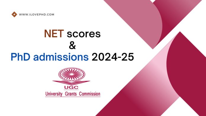 Net score for PhD admission in india