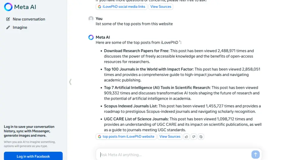 Meta AI for PhD Research